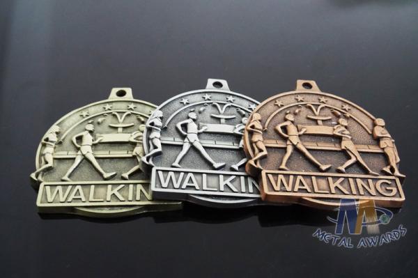 Marathon Die Cast Medals By Zinc Alloy , Custom Metal Running Engraved Medals Antique Gold Silver Copper Plating 3D