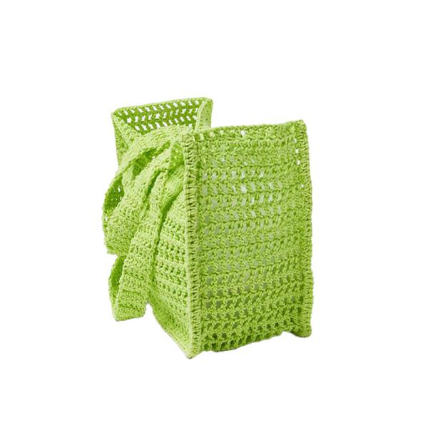 Women Children Hollow Crochet Straw Woven Bag Summer Seaside Letter