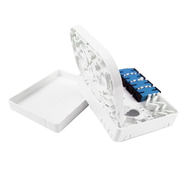 FTTH Network Indoor 4 Cores SC UPC Plastic Fiber Optic Faceplate Socket Panel in Gray