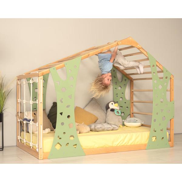 Montessori Gym Bed Jungle Gym Toddler Bed Indoor Playhouse Platform Bed As your request Mail packing Y