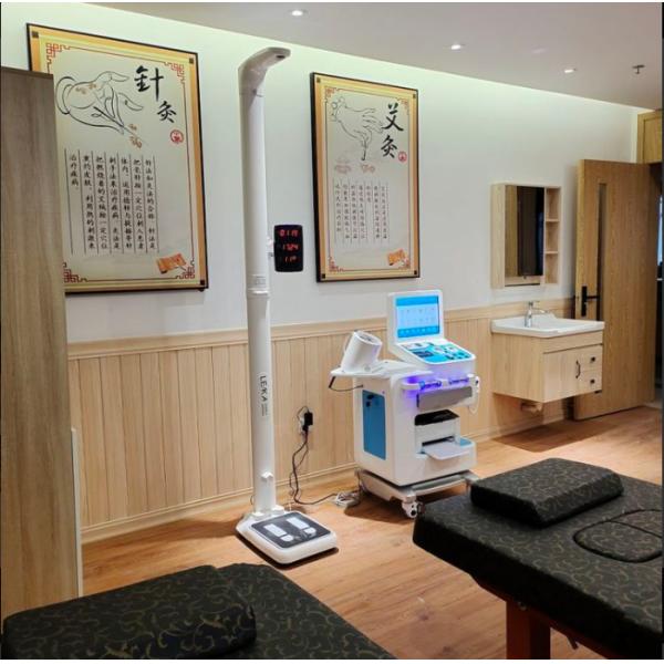 Medical Health Screening Kiosk for Hospitals Customizable White Body Analyse Machine