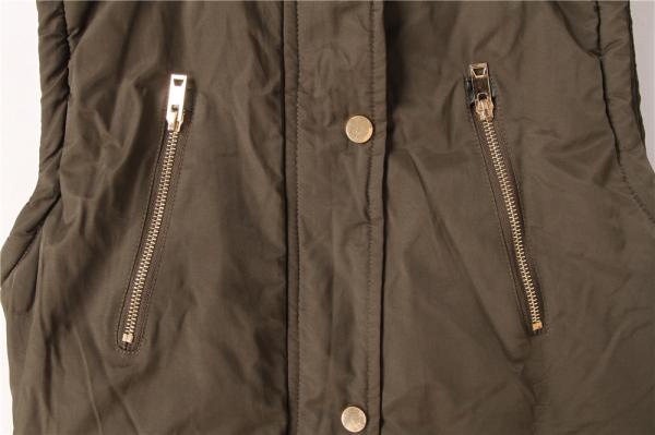Casual Olive Black Ladies Utility Gilet Vest Long Padded Sleeveless Gilet