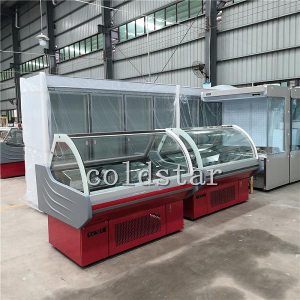 Supermarket restaurant deli display case Meat Chiller Self-service fresh food display stand