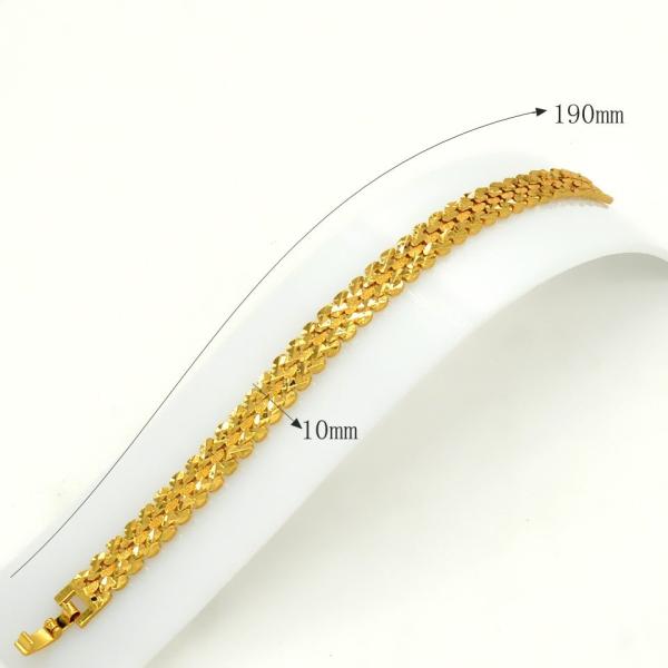 Unique design big size thick chain Men Bangle jewelry 18K Real Gold Plated woman Trendy br