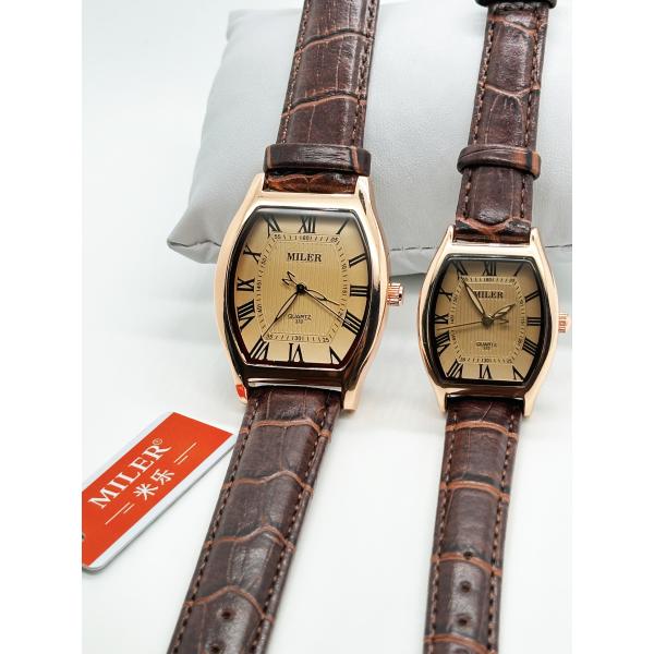 Светящиеся кварцевые часы для пар с подлинной кожаной лентой