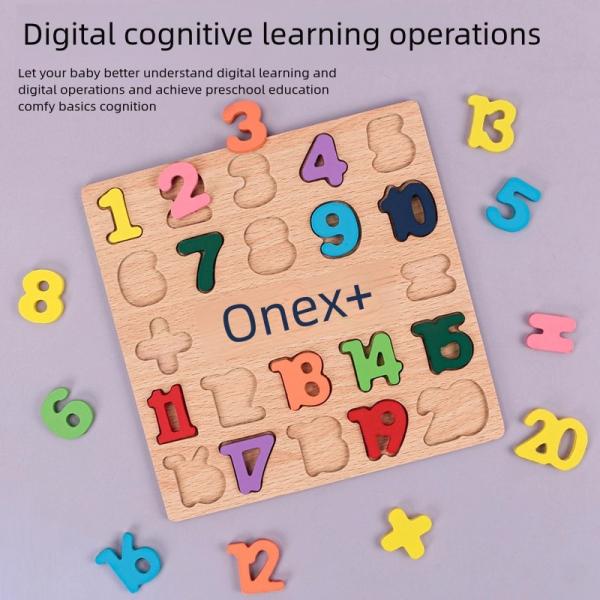Wooden Board Alphabet Number Kids Montessori 3d Learning Puzzle Early Educational Activity Boards Toys for Child Boys and Girls