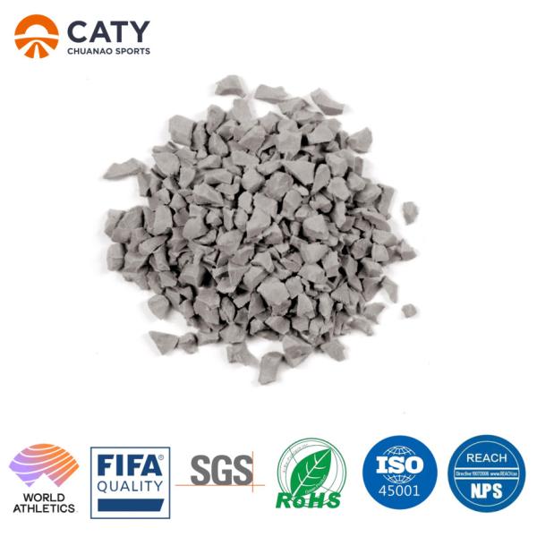 Resilient Gray Rubber Flooring Gray Rubber Pellets For Play Area