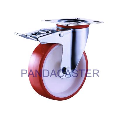 roues industrielles de chariot au pivot 125mm de roulettes de la catégorie 330Lbs avec la double serrure