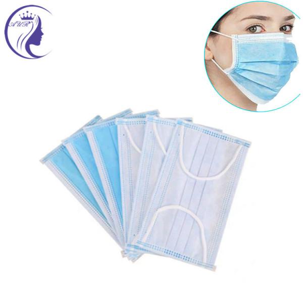 Disposable Non Woven 3 Layer Face Mask Anti Dust Three With Elastic Earloop
