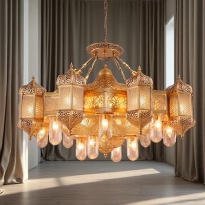 6-Light Vintage Copper Chandelier with Dimmable Medium Size