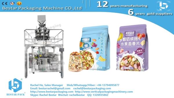 Automated Candy Packaging: 4-Station Doypack Machine For 500G Zip Bags with auto weighing BSDP-260