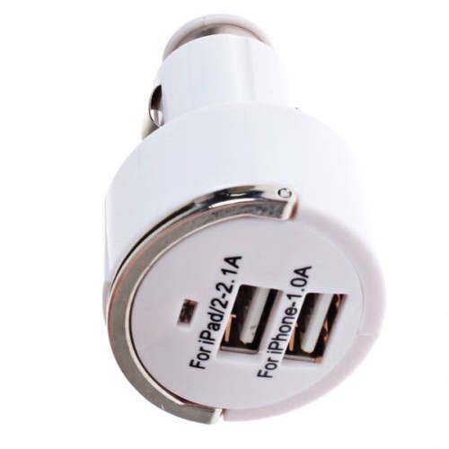 Portable Dual USB car charger 3.1A Output with Flip-out Pull Ring for iPad iphone samsung