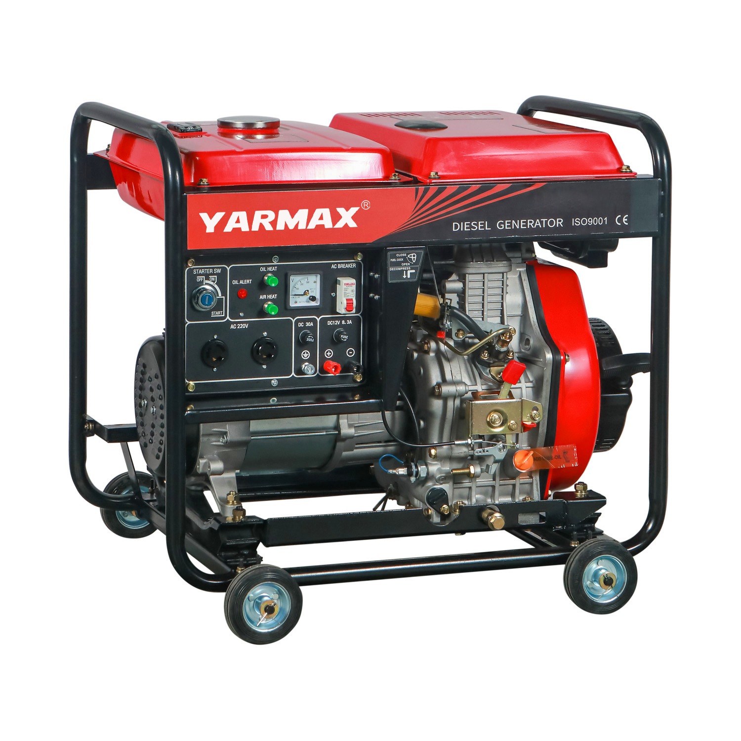 Дизель генератора YM7700E 5.5KW 5KW с открытой рамой 3000RPM установленный