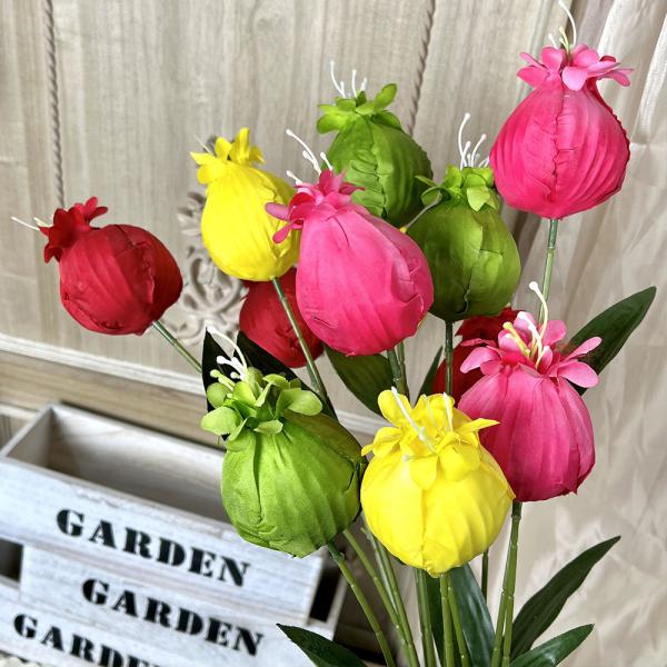 Bouquet de fleurs artificielles de grenade, fausses fleurs de simulation, fleurs faites à la main pour mariage, fleurs de soie artificielle pour décoration de paysage de mariage