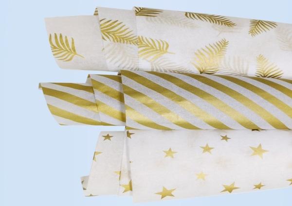 Foldable Birthday Gift Wrapping Paper Golden Printing For Clothing Shoe