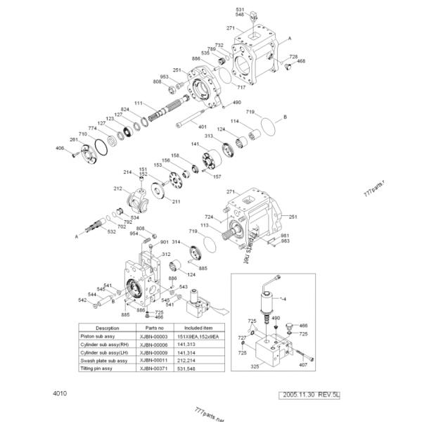Hyundai R350-7 31N8-10011 XJBN-00996 Hydraulic Main Pump Assy For Excavator Parts
