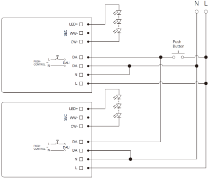 36W NFC programmable DALI DT8 LED driver constant current 500ma to 1100ma output