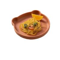 JOURJOY Childrens Silicone Plates Animal Bear For Dining With Size Is 18*18*4cm And Weight Is 220 Gram