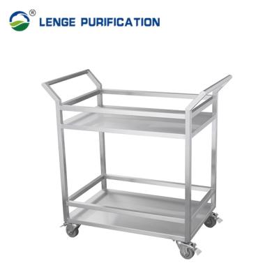 Trole de aço inoxidável da dupla camada da sala de limpeza Ss304 316l para transportar o material