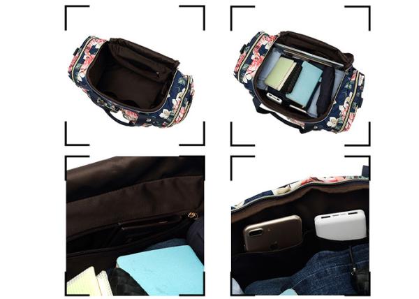 Black Stripe Multifunctional Travel Bag Canvas Unisex OEM ODM