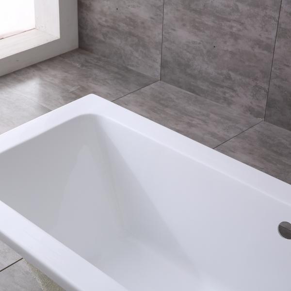 UK Standard Traditional Acrylic Drop in Bathtub with Center Drain and Simple Function