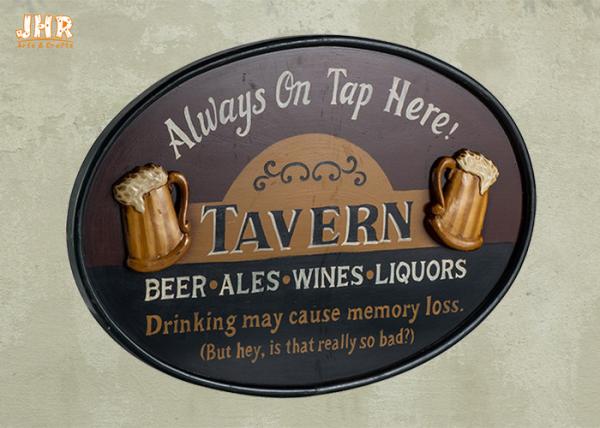 Vintage Style Club Wall Sign With Resin Beer Photo