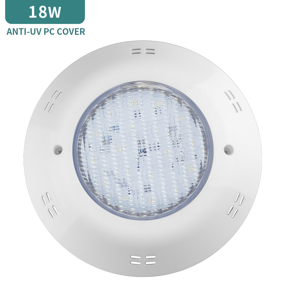 Поверхностный держатель IP68 Dimmable привел ПК света 18X1W бассейна прозрачный