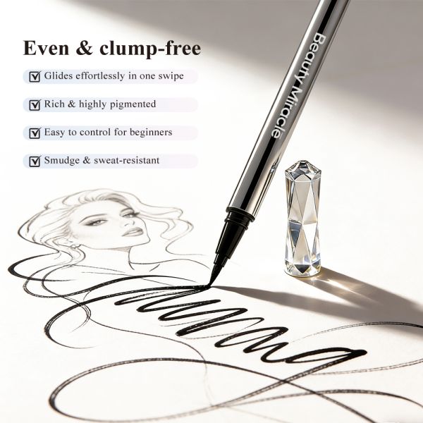 New Arrival Long-lasting Smudge-proof Natural Waterproof Long-wear Liquid Black Eyeliner Pencil Waterproof