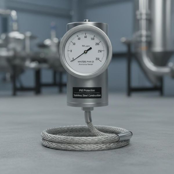 WINTERS PAM-25 Ammonia Meter with 63mm Dial Size Stainless Steel Construction and IP65 Protection