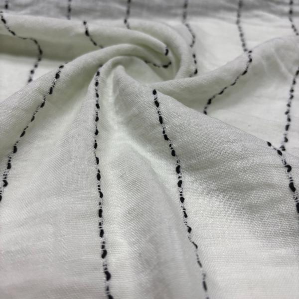 100%Polyester 180GSM Linen Look Stripe Fabric