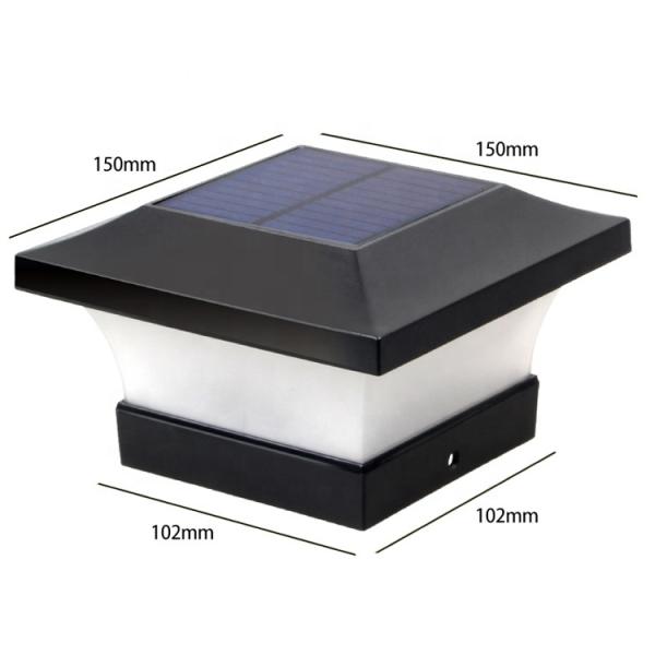 100LM Outside ABS Solar LED Garden Lights / Pillar Deck Fence Post Cap Lamp
