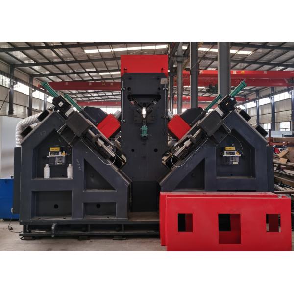 3 cuchillas en cada lado, máquina de línea angular CNC de alta eficiencia, cono BT40 del husillo de perforación