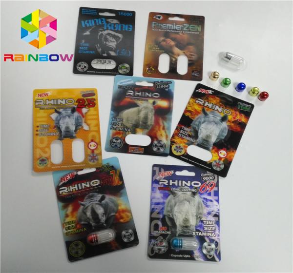PP 3D Printing Plastic Blister Card Packaging Normal Size For Rhino 69 Pills