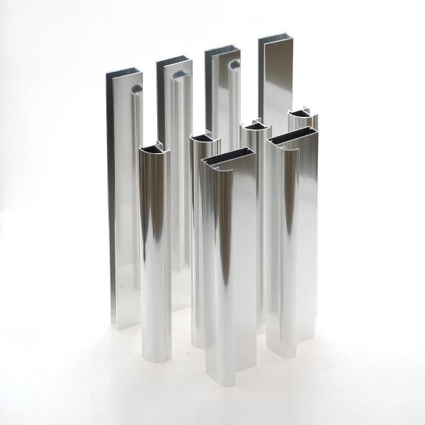 Custom Shiny Bathroom Aluminum Profiles Polishing Sliver Extruded Aluminum U Channel & C Channel for Shower Room