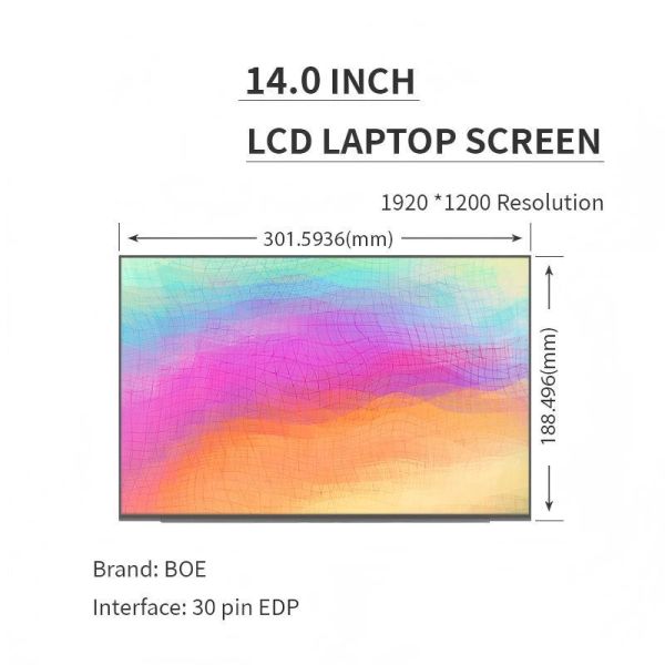 WUXGA TFT LCD Display Panel 14.0 Inch 30 Pin eDP Display 1920x1200 For Laptop And Industrial Applications