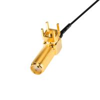 Conector de montagem de PCB de ângulo reto Borra interna para IPEX Assemblagem de cabo coaxial RF1.13 RF1.37 RG178