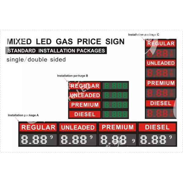 110 230ВАК 60 дюймовый красный янтарь зеленый синий белый масляный газовый дисплей для заправочной станции