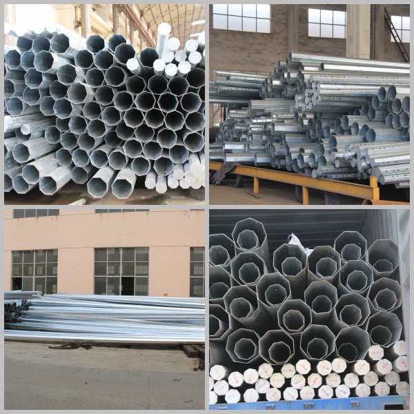 20m Electric Galvanized Electric Power Steel Pole Single Arm Type For 110KV Transmission Tower