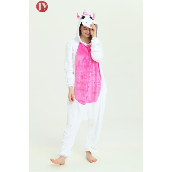 Cute Animal Womens Animal Pajamas Pink Unicorn Flannel Kigurumi Cosplay Party