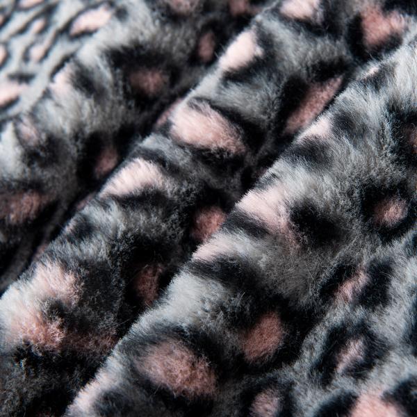 100% Polyester Super Soft Leopard Print Rabbit Fur Faux Fur Fabric for Garment Making
