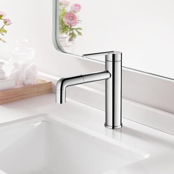 Faucet таза Bathroom водопада Chrome с 360° шириной сопла 202.4mm