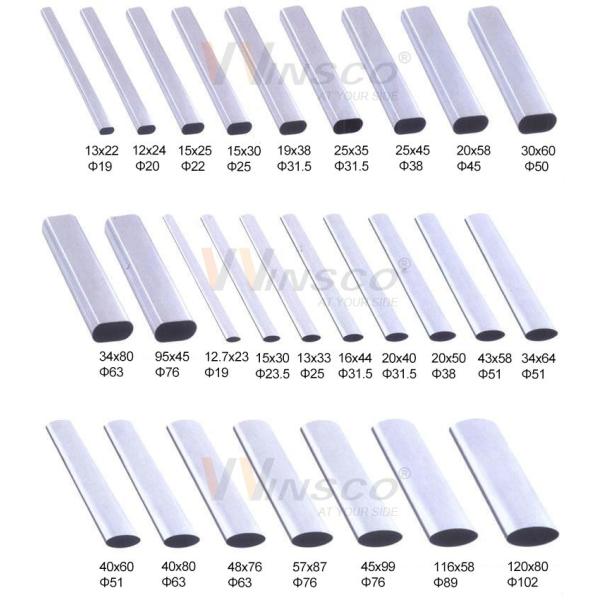 Aisi 201 размер трубы эллипсиса поручня лестницы Inox трубки нержавеющей стали 304 316 овальный подгоняло декоративное