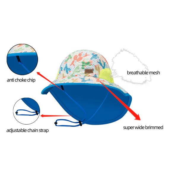 OEM ODM Summer Floral Beach Outdoor Bucket Hats With Neck Flap