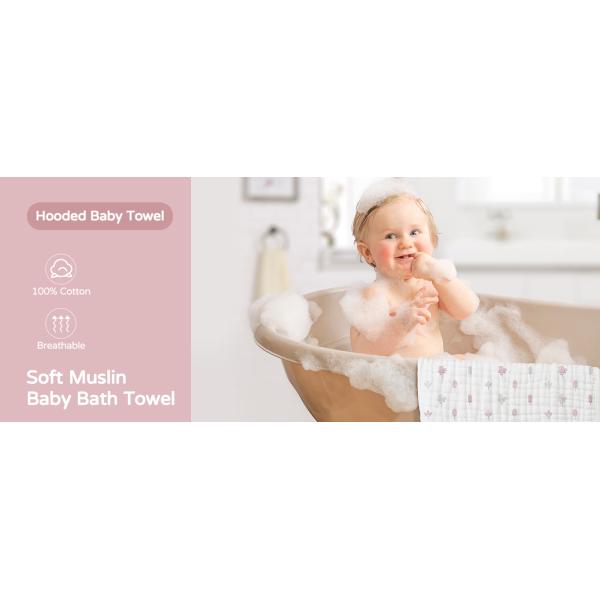 Muslin Skin Friendly Infant Bath Towels Infant Towel Set 32*32 Inches