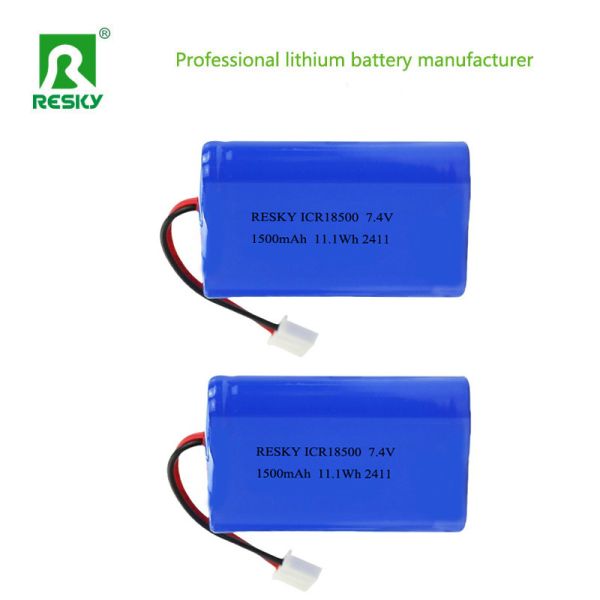 Rechargeable Batteries ICR18500 7.4V 1500mAh 11.1wh Cylindrical Li-ion Battery Pack