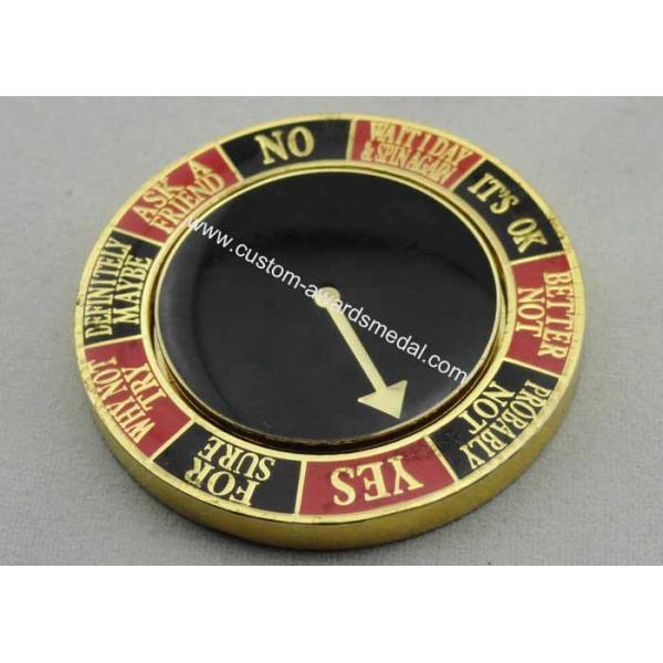 High Quality Zinc Alloy Soft Enamel Spinning Coin with Anti Brass, Anti Copper, Gold Plating