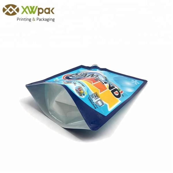 Plastic Laundry Detergent Reusable Spout Pouch Customized Size And Color