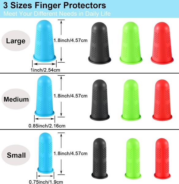 Rubber Fingers Covers, Silicone Finger Protector Sleeve Tips Guard Fingertip Thumb Cots Pads For Hot Glue