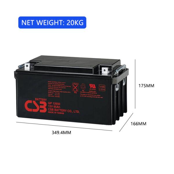 CSB GP12650 12V 65Ah Energy Storage Rechargeable VRLA 12V 65Ah CSB Battery