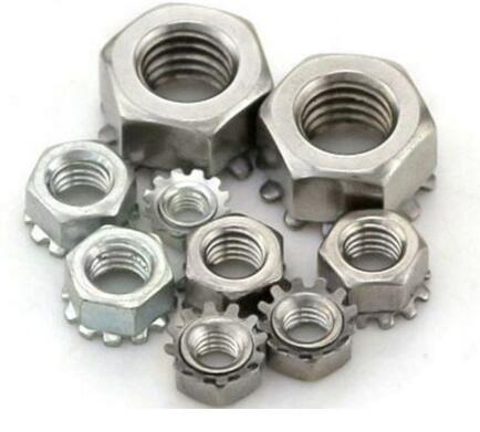 Ni Plated Galvanized Carbon Steel Keps Nut / K Lock Nut Staineless Steel